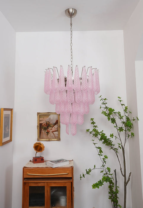 Pink Glass Dewdrop Chandelier - Simprolos