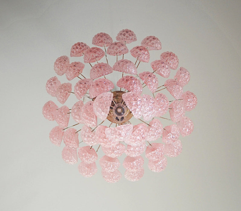 Pink Glass Dewdrop Chandelier - Simprolos
