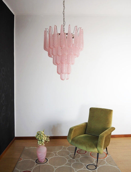 Pink Glass Dewdrop Chandelier - Simprolos