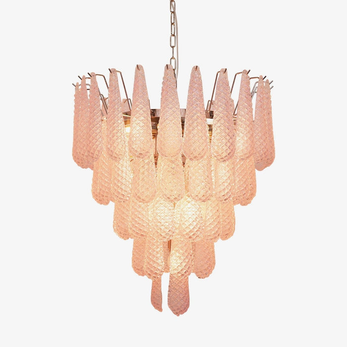Pink Glass Dewdrop Chandelier - Simprolos