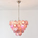 Pink Glass Disc Chandelier - Simprolos