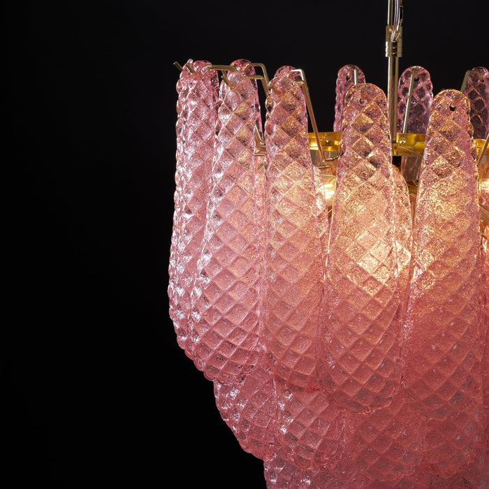 Pink Glass Droplet Chandelier - Simprolos