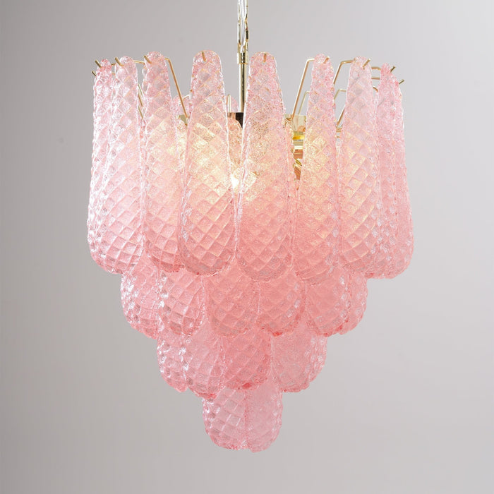 Pink Glass Droplet Chandelier - Simprolos