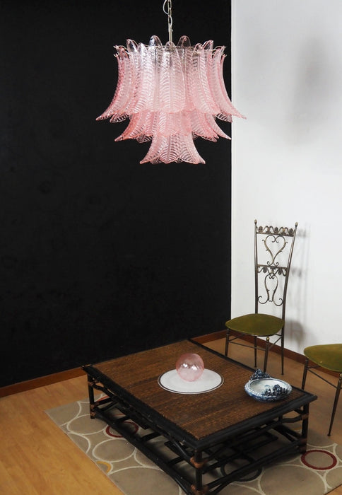 Pink Glass Leaf Chandelier - Simprolos