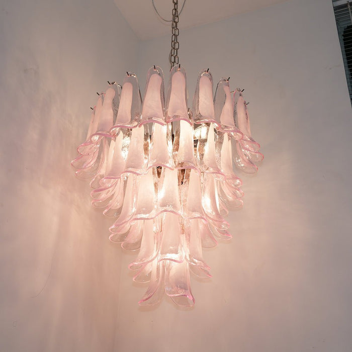 Pink Glass Petals Chandelier - Simprolos