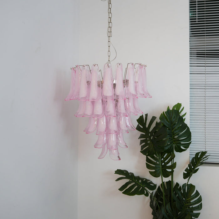 Pink Glass Petals Chandelier - Simprolos