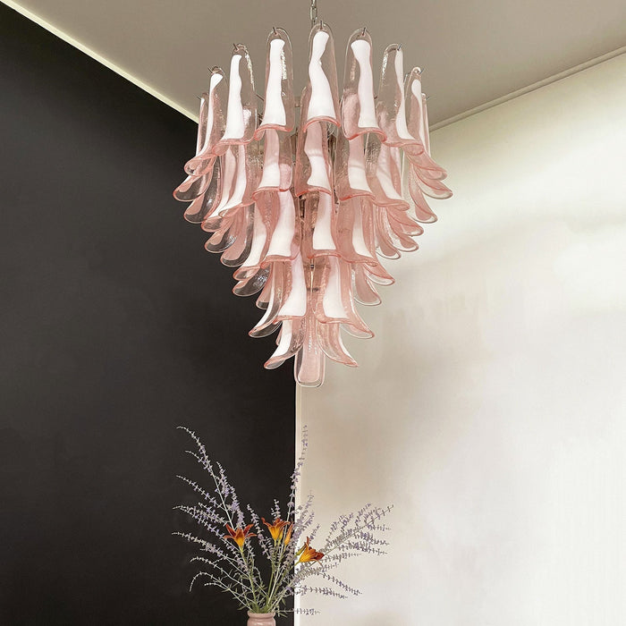 Pink Glass Petals Chandelier - Simprolos