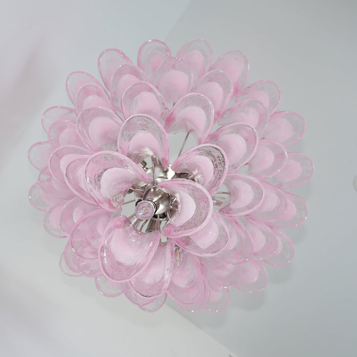 Pink Glass Petals Chandelier - Simprolos