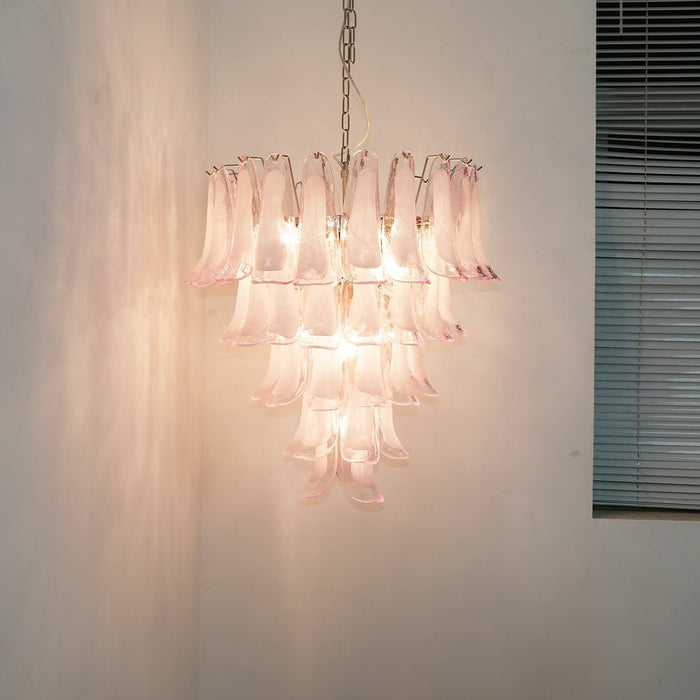 Pink Glass Petals Chandelier - Simprolos