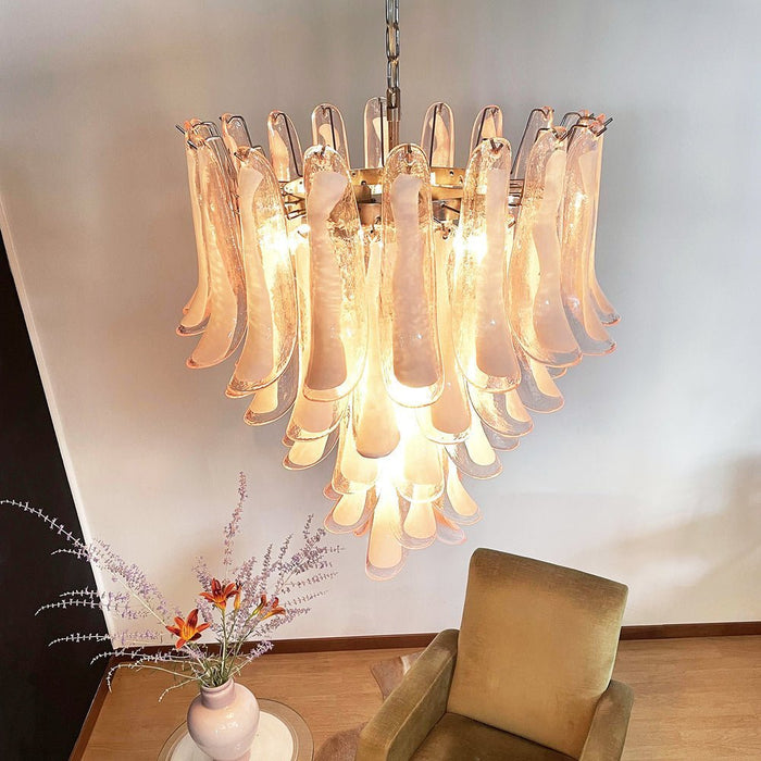 Pink Glass Petals Chandelier - Simprolos