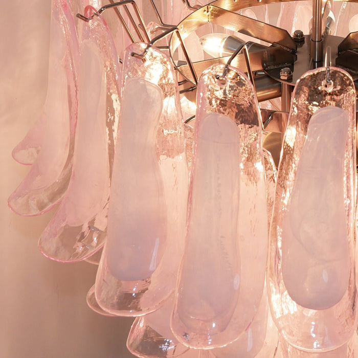 Pink Glass Petals Chandelier - Simprolos