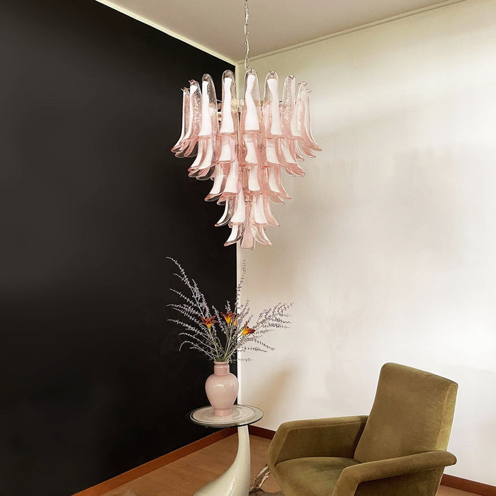 Pink Glass Petals Chandelier - Simprolos