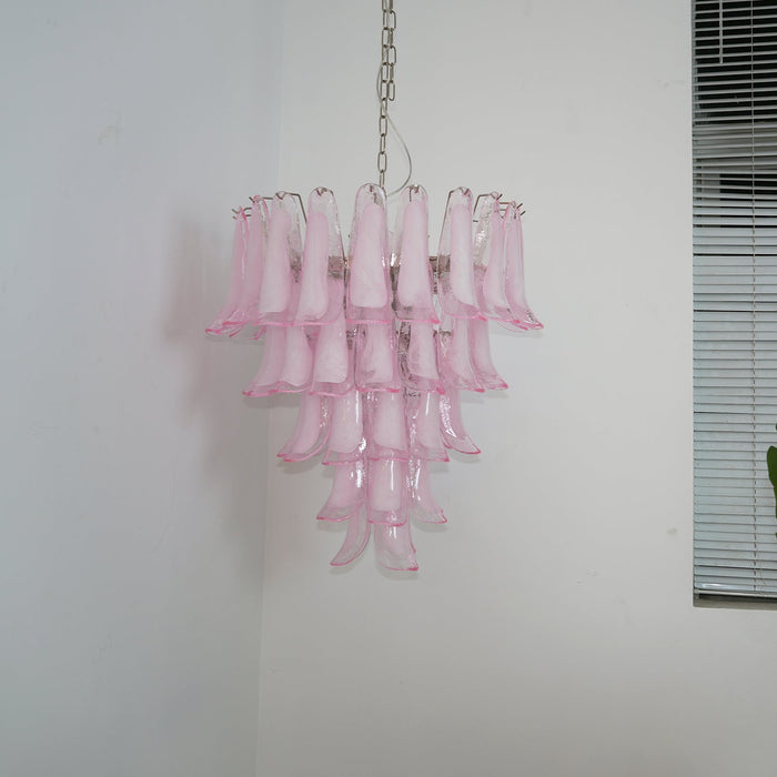 Pink Glass Petals Chandelier - Simprolos