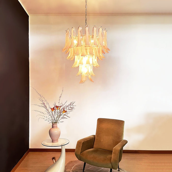 Pink Glass Petals Chandelier - Simprolos