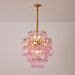 Pink Glass Prism Chandelier - Simprolos