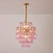 Pink Glass Prism Chandelier - Simprolos
