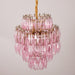 Pink Glass Prism Chandelier - Simprolos