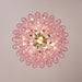 Pink Glass Prism Chandelier - Simprolos