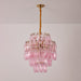 Pink Glass Prism Chandelier - Simprolos