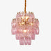 Pink Glass Prism Chandelier - Simprolos