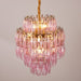 Pink Glass Prism Chandelier - Simprolos
