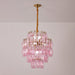 Pink Glass Prism Chandelier - Simprolos