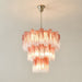 Pink Glass Tubes Chandelier - Simprolos