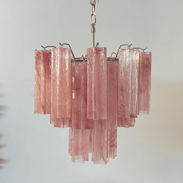 Pink Glass Tubes Chandelier - Simprolos