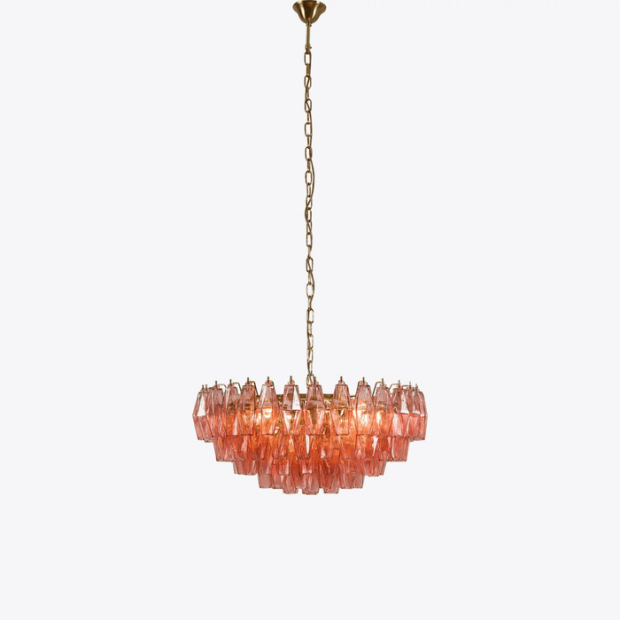 Pink Polygon Drop Chandelier - Simprolos