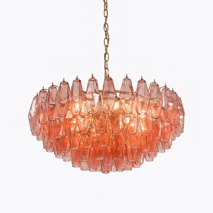 Pink Polygon Drop Chandelier - Simprolos