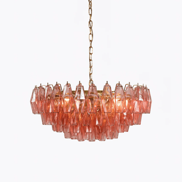 Pink Polygon Drop Chandelier - Simprolos