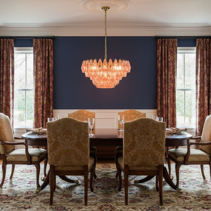 Pink Polygon Drop Chandelier - Simprolos