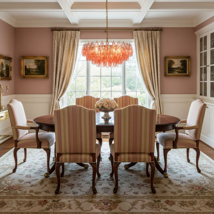 Pink Polygon Drop Chandelier - Simprolos