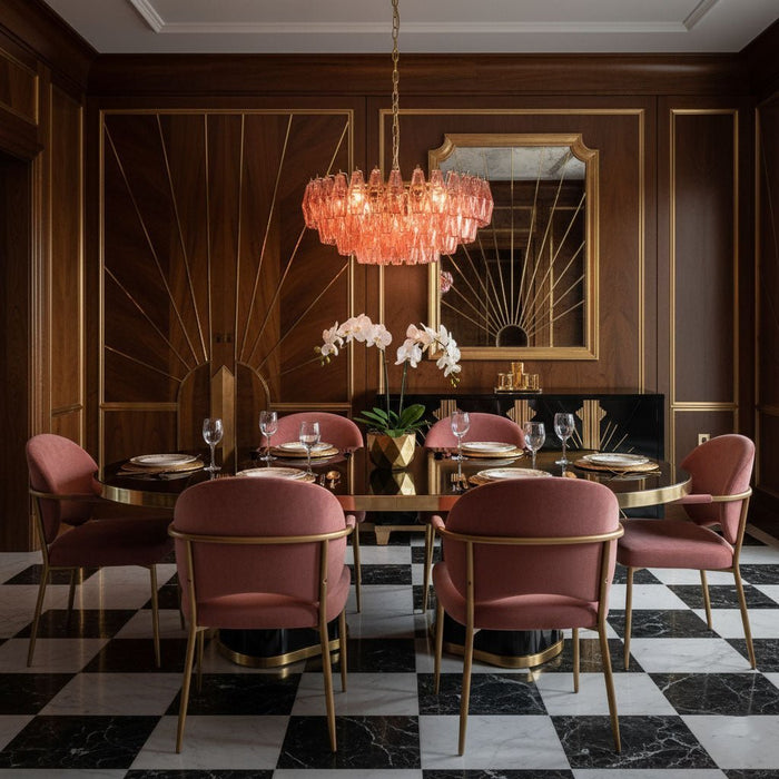 Pink Polygon Drop Chandelier - Simprolos