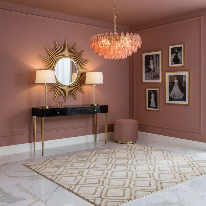 Pink Polygon Drop Chandelier - Simprolos