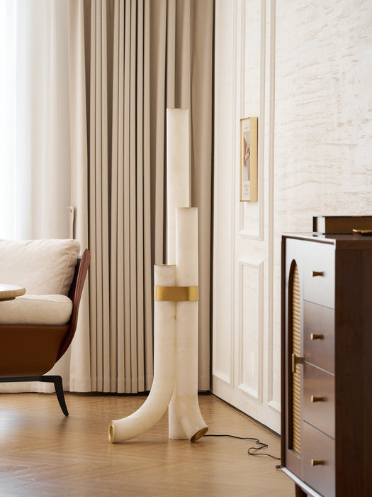 Piped Alabaster Floor Lamp - Simprolos