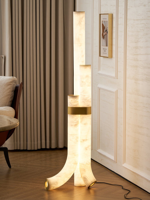 Piped Alabaster Floor Lamp - Simprolos