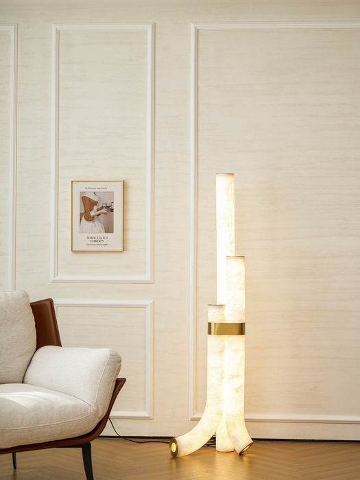 Piped Alabaster Floor Lamp - Simprolos