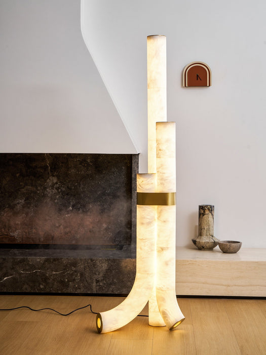 Piped Alabaster Floor Lamp - Simprolos