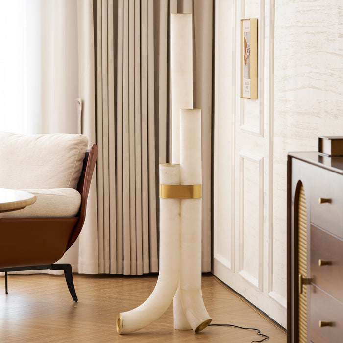 Piped Alabaster Floor Lamp - Simprolos