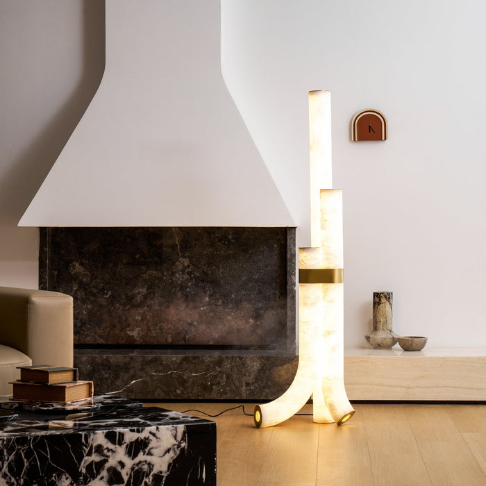 Piped Alabaster Floor Lamp - Simprolos