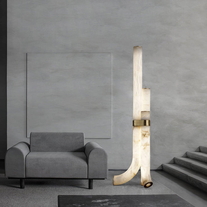 Piped Alabaster Floor Lamp - Simprolos