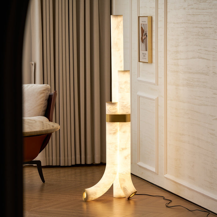 Piped Alabaster Floor Lamp - Simprolos
