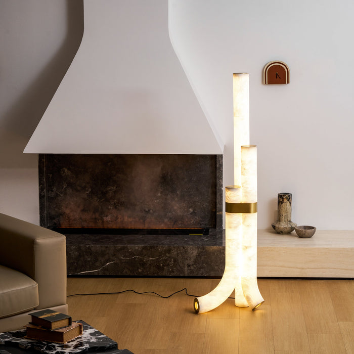 Piped Alabaster Floor Lamp - Simprolos