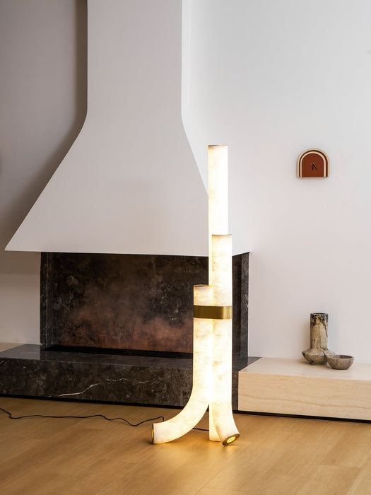 Piped Alabaster Floor Lamp - Simprolos