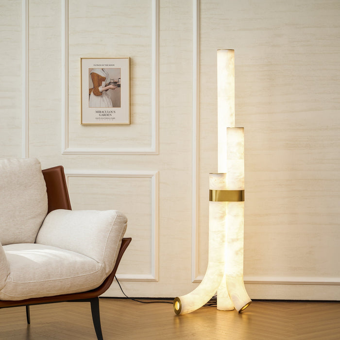 Piped Alabaster Floor Lamp - Simprolos
