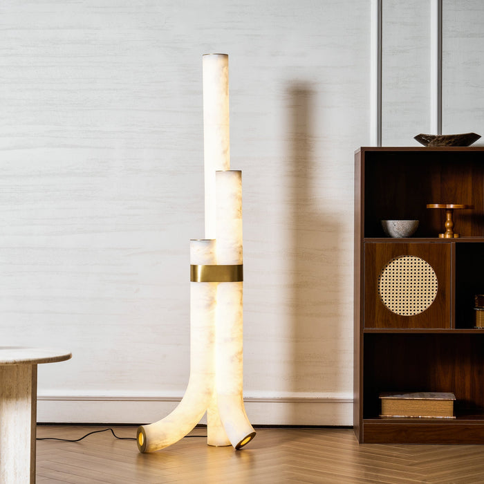 Piped Alabaster Floor Lamp - Simprolos