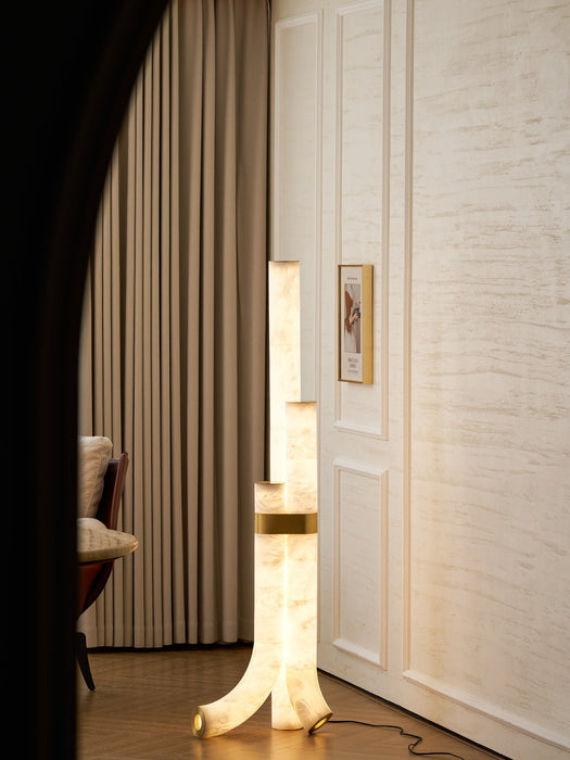 Piped Alabaster Floor Lamp - Simprolos
