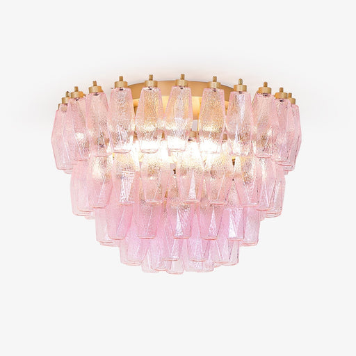 Poliedri Glass Pink Ceiling Light - Simprolos