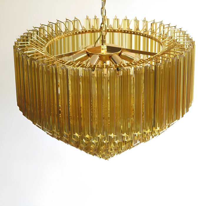 Prism Amber Glass Chandelier - Simprolos